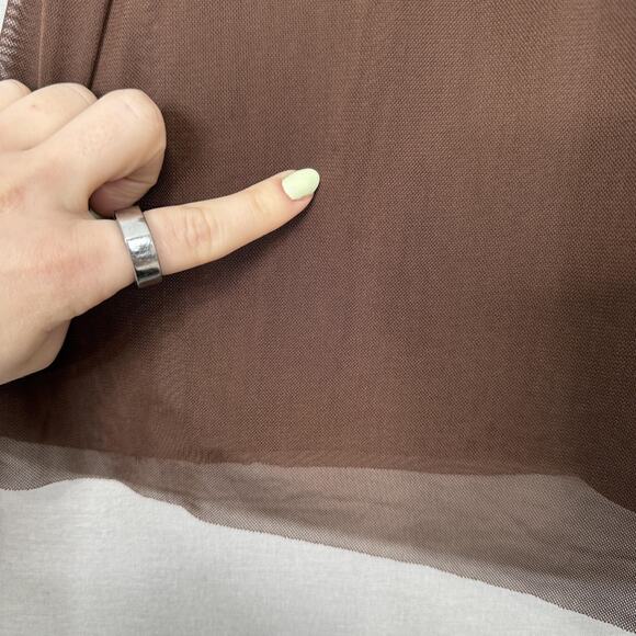 Eloquii Dress Womens 16 Brown Shirred Mesh Fit & Flare Midi Formal Party Gown - Picture 4 of 14